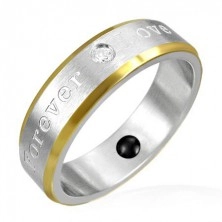 Magnetski čelični prsten - zlatni rubovi, romantična gravura