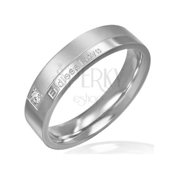 Prsten od nehrđajućeg čelika - moderni dizajn, romantični natpis
