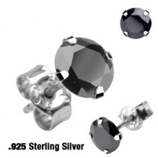 Naušnice na dugme od sterling srebra - okrugle, dostupne u raznim bojama