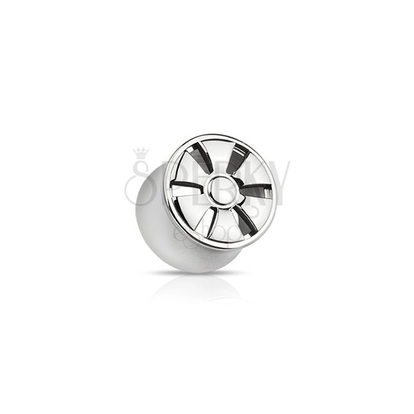 Čepić za uši od nehrđajućeg čelika, konkavni - motiv kotača