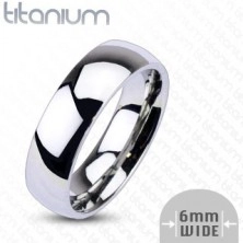 Vjenčani prsten izrađen od titana - zrcalno sjajna površina, 6mm