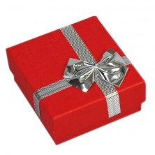 Poklon kutijica - za prstenje, srebrna mašna