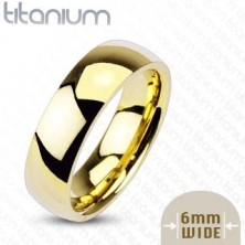 Vjenčani prsten od titana zlatne boje, 6 mm
