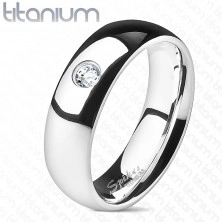 Vjenčani prsten od titana s cirkonom - glatki, 4 mm