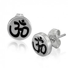 Okrugle naušnice sa hinduističkim simbolom Om