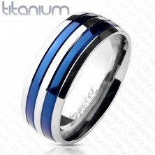 Prsten od titana s dvije plave pruge