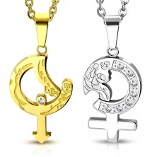 Privjesci za parove - simboli muškog i ženskog roda, zlatna i srebrna boja