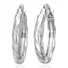 Okrugle isprepletene naušnice izrađene od nehrđajućeg čelika, srebrne boja