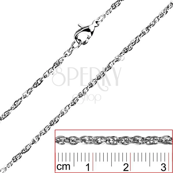 Lančić od nehrđajućeg čelika - savijene i usko povezane ovalne karike
