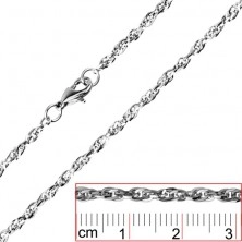 Lančić od nehrđajućeg čelika - savijene i usko povezane ovalne karike