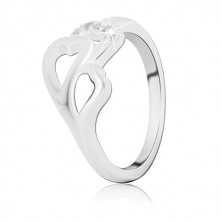 Sterling srebrni prsten - tri srca s umetnutim cirkonima