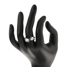 Prsten od 925 srebra - prekinuta linija, blješteći cirkoni