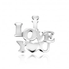Privjesak od sterling srebra - ljubavni natpis sa srcem