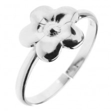 Prsten od 925 srebra - cvijet s gravurom, podesiv