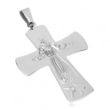 Privjesak od nehrđajućeg čelika, Isus na križu, srebrna boja