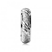 Prsten od 925 srebra - brušena struktura s kosim urezima