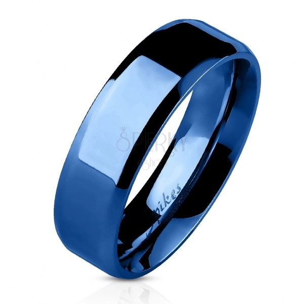 Čelični prsten - ravna plava traka, 6 mm