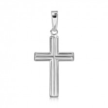 Križ od 925 srebra - dvostruke paralelne pruge