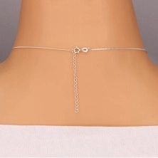 Srebrna ogrlica - petlja s okruglim cirkonom na lančiću